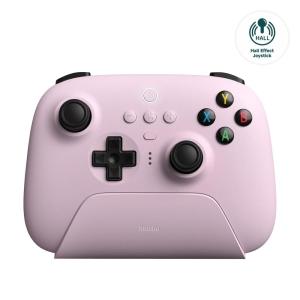 image8BitDo Ultimate 2 Wireless Controller for Windows ampamp Android Gaming Controller with TMR Joysticks Switchable Hall EffectTactile Triggers RGB Fire Ring 8Speed Wireless Tech WhitePink