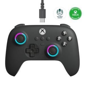 image8Bitdo Ultimate C Wired Controller for Xbox with Hall Effect Joysticks and Triggers RGB Lighting Fire Ring Compatible with Xbox Series XS Xbox One Windows 1011 Officially Licensed OrangeDark Gray