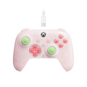 image8Bitdo Ultimate Mini Wired Controller for Xbox with RGB Lighting Fire Ring Hall Effect Joysticks and Triggers for Xbox Series XS Xbox One Windows 1011  Officially Licensed Translucent WhiteTranslucent Pink